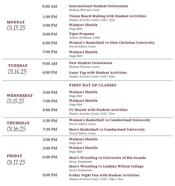 NSO Schedule